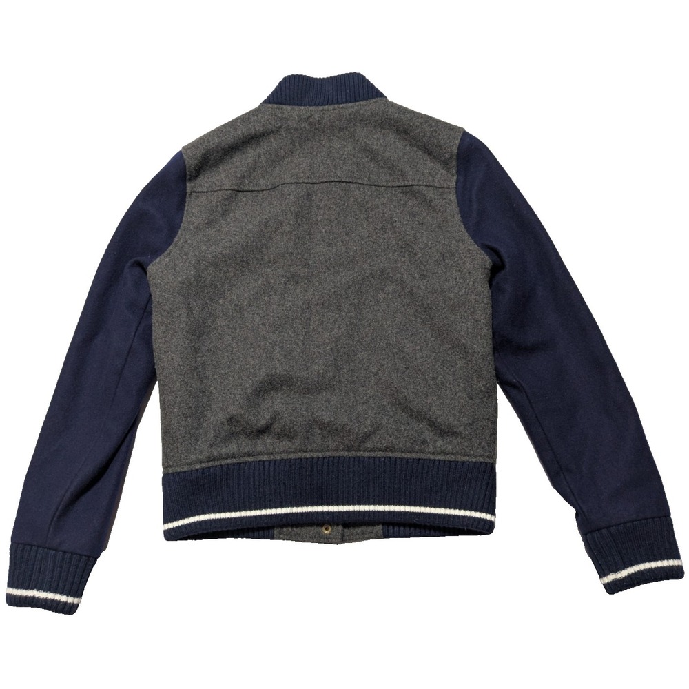 J. CREW Wool Varsity Letterman‎ Jacket Blue Gray - Women XS EUC - Picture 2 of 15